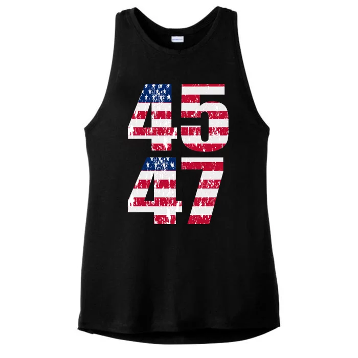 45 47 Trump 2024 Ladies Tri-Blend Wicking Tank