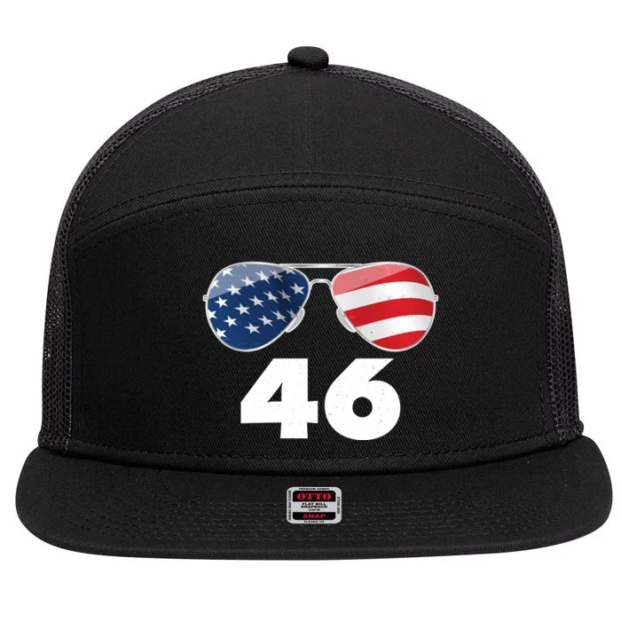 46th President Joe Biden Aviators American Flag 7 Panel Mesh Trucker Snapback Hat