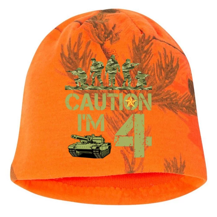 4th Army Birthday Military IM 4 Year Old Camo Birthday Kati - Camo Knit Beanie