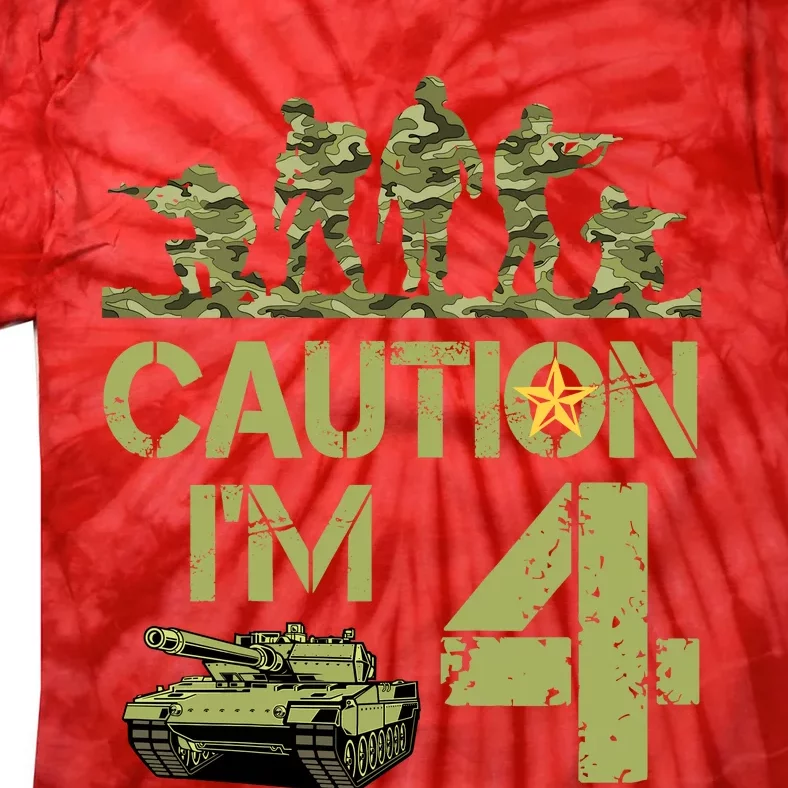 4th Army Birthday Military IM 4 Year Old Camo Birthday Tie-Dye T-Shirt