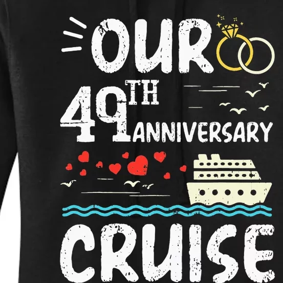 49th Anniversary Cruise Trip Wedding Husband Wife Couple Women's Pullover Hoodie