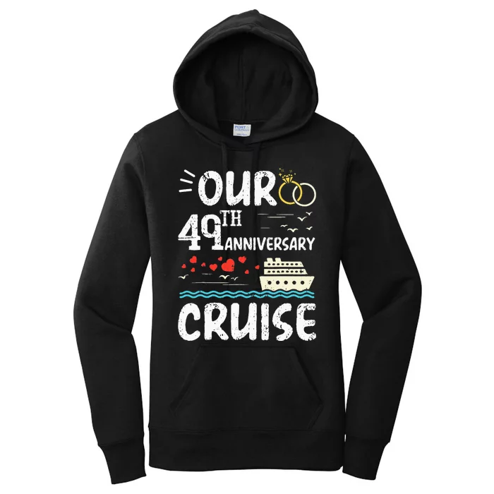 49th Anniversary Cruise Trip Wedding Husband Wife Couple Women's Pullover Hoodie