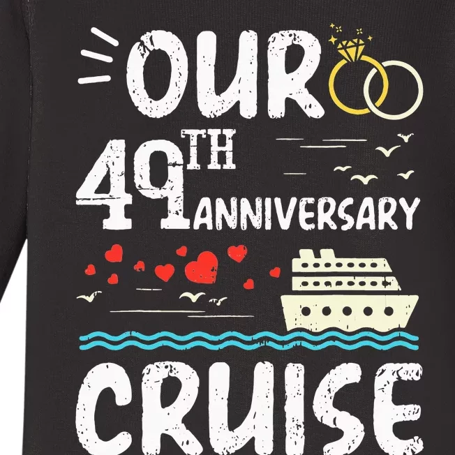 49th Anniversary Cruise Trip Wedding Husband Wife Couple Baby Long Sleeve Bodysuit