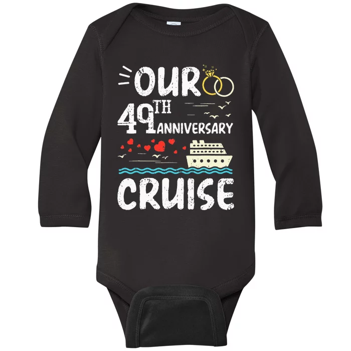 49th Anniversary Cruise Trip Wedding Husband Wife Couple Baby Long Sleeve Bodysuit