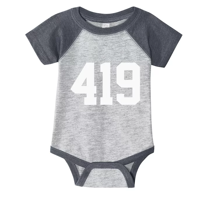 419 Area Code Toledo Sylvania Mansfield Lima Findlay Ohio Infant Baby Jersey Bodysuit