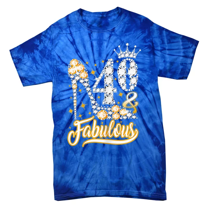 40 and Fabulous 40th Birthday Diamond Gift for Wo Tie-Dye T-Shirt