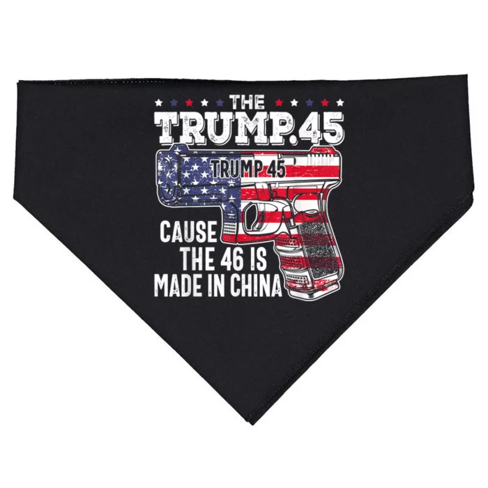 45 American Flag The Trump 45 Cause The 46 Is Made In China USA-Made Doggie Bandana