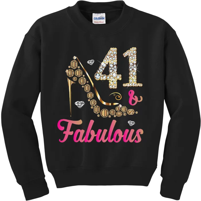 41 And Fabulous Funny 41st Birthday Gift Women Beautiful Fun Kids Sweatshirt