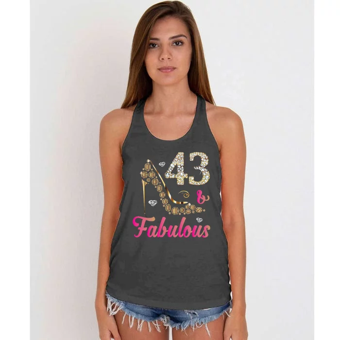 43 And Fabulous Funny 43th Birthday Cute Gift Beautiful Fun Women's Knotted Racerback Tank