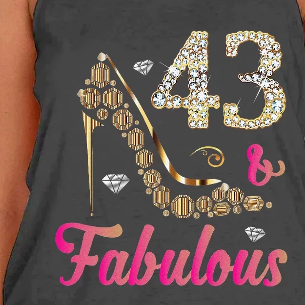 43 And Fabulous Funny 43th Birthday Cute Gift Beautiful Fun Women's Knotted Racerback Tank