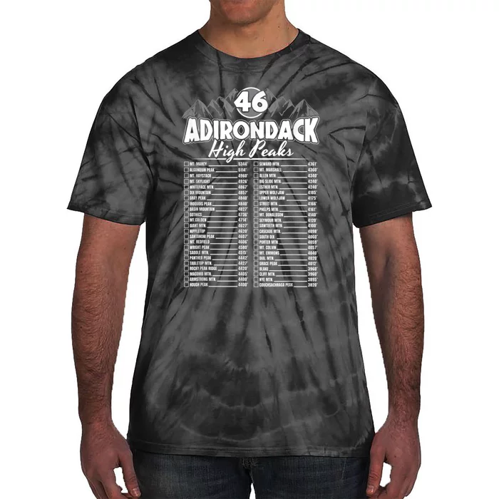 46 Adirondack Mountain Climbing Checklist Tie-Dye T-Shirt