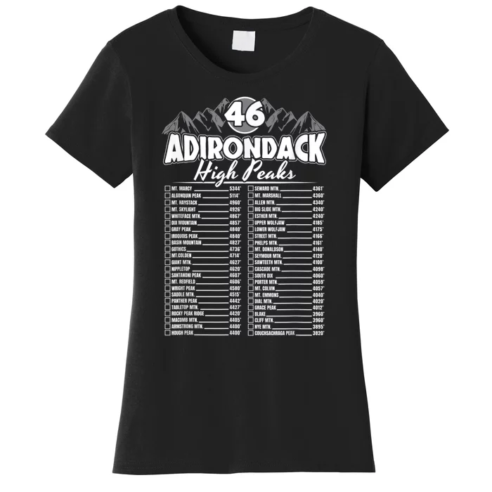 46 Adirondack Mountain Climbing Checklist Women's T-Shirt