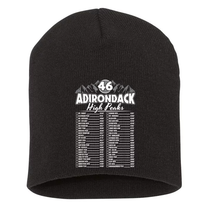 46 Adirondack Mountain Climbing Checklist Short Acrylic Beanie