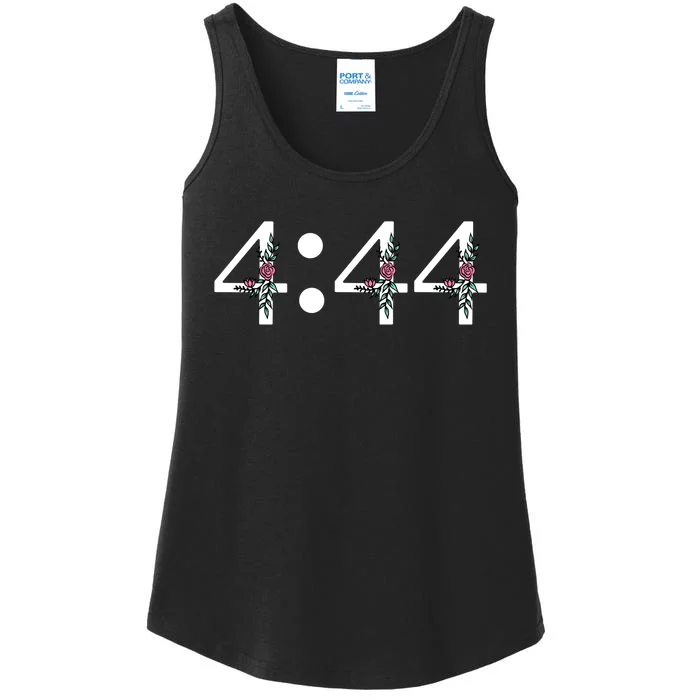 4:44 Angel Number Floral Ladies Essential Tank