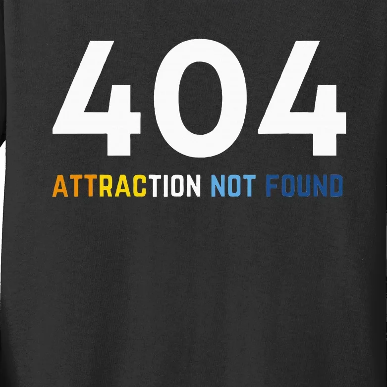 404 Attraction Not Found Funny Aroace Pride Aro Ace Lgbtq Kids Long Sleeve Shirt