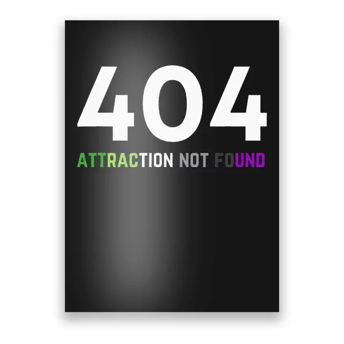 404 Attraction Not Found Funny Aroace Pride Aro Ace LGBTQ Poster