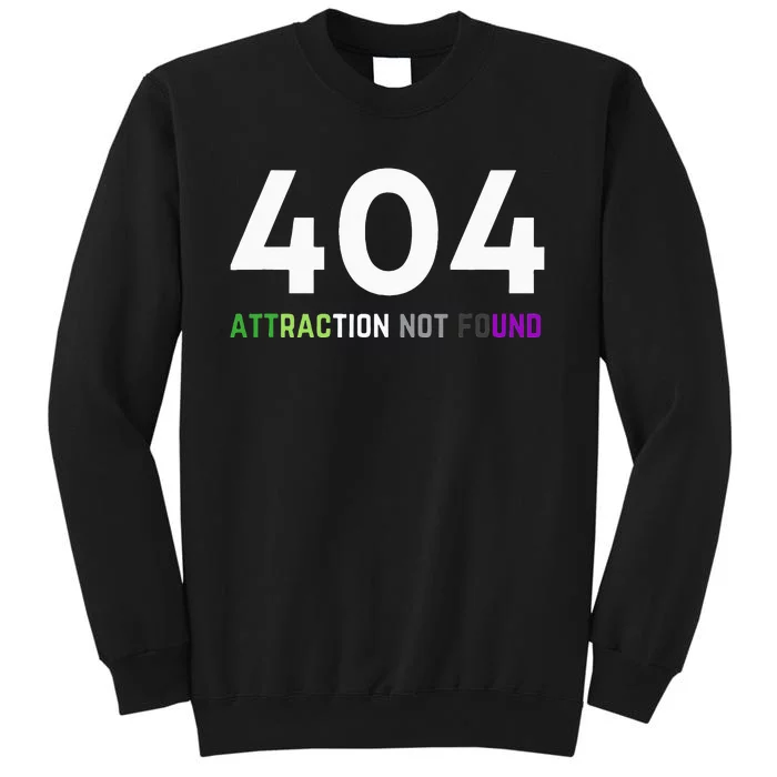 404 Attraction Not Found Funny Aroace Pride Aro Ace LGBTQ Tall Sweatshirt