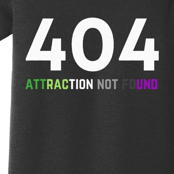 404 Attraction Not Found Funny Aroace Pride Aro Ace LGBTQ Baby Bodysuit