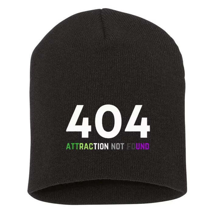 404 Attraction Not Found Funny Aroace Pride Aro Ace LGBTQ Short Acrylic Beanie