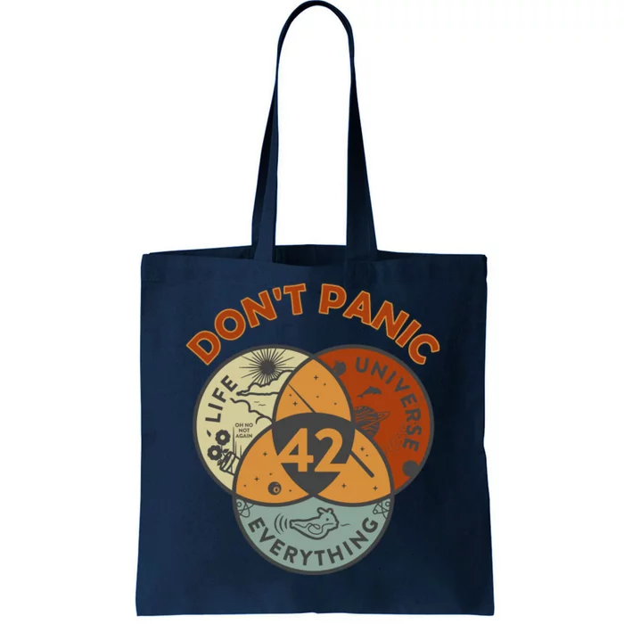 42 Answer To Life The Universe And Everything DonT Panic Tote Bag