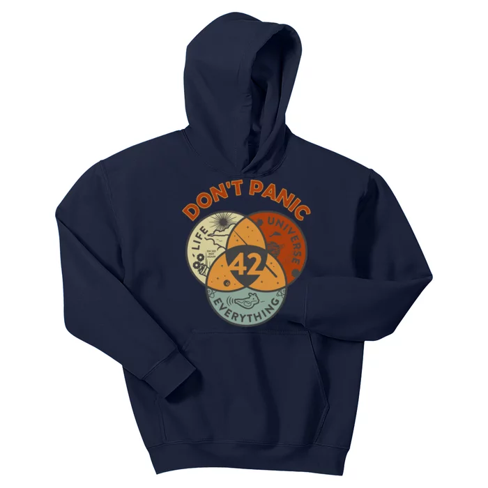 42 Answer To Life The Universe And Everything DonT Panic Kids Hoodie