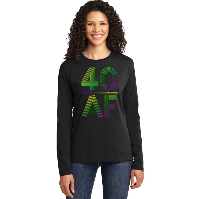 40 Af Vintage 40th Birthday Gift Ladies Long Sleeve Shirt