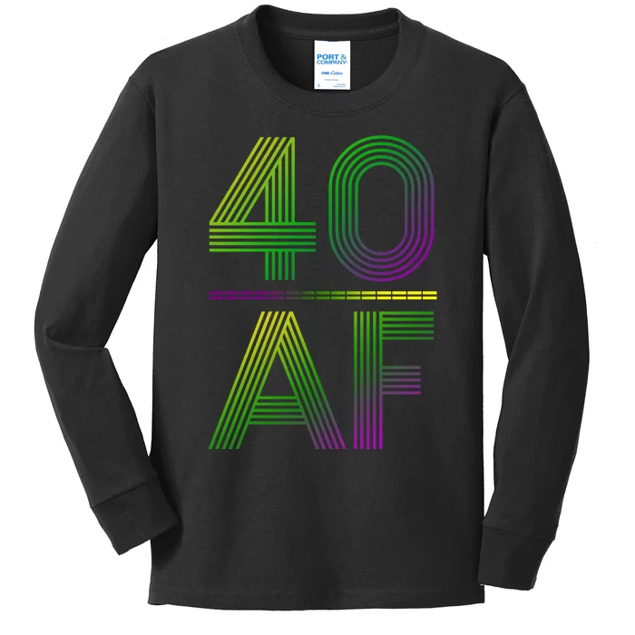 40 Af Vintage 40th Birthday Gift Kids Long Sleeve Shirt