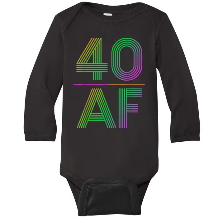 40 Af Vintage 40th Birthday Funny Gift Baby Long Sleeve Bodysuit