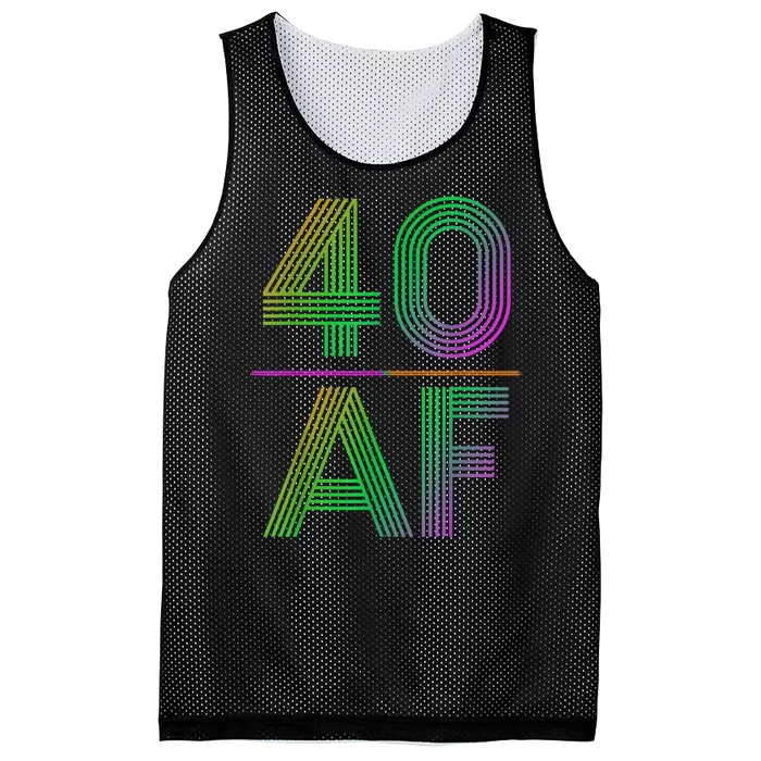 40 Af Vintage 40th Birthday Funny Gift Mesh Reversible Basketball Jersey Tank