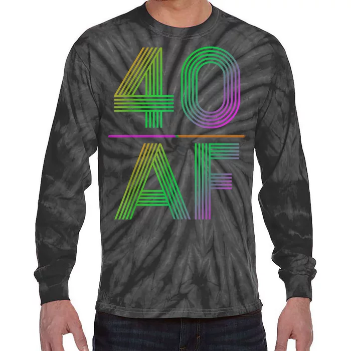 40 Af Vintage 40th Birthday Funny Gift Tie-Dye Long Sleeve Shirt