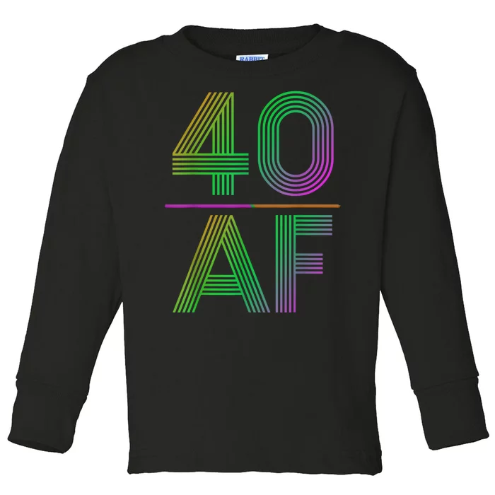 40 Af Vintage 40th Birthday Funny Gift Toddler Long Sleeve Shirt