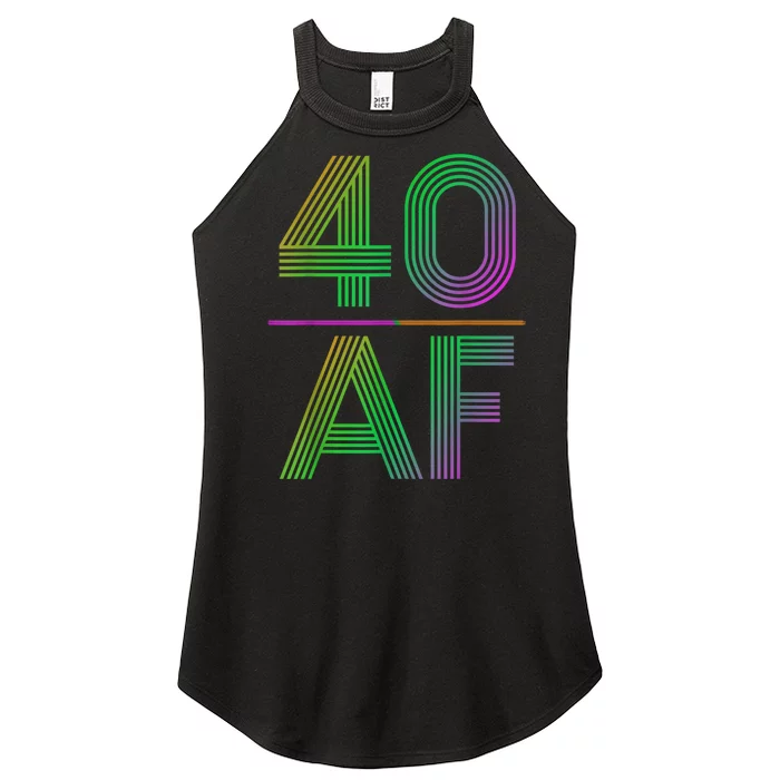 40 Af Vintage 40th Birthday Funny Gift Women’s Perfect Tri Rocker Tank