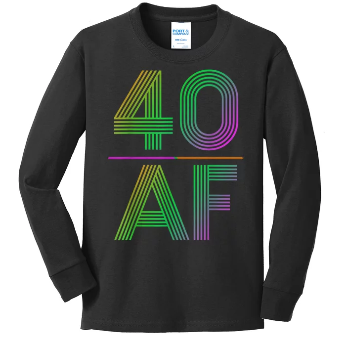 40 Af Vintage 40th Birthday Funny Gift Kids Long Sleeve Shirt