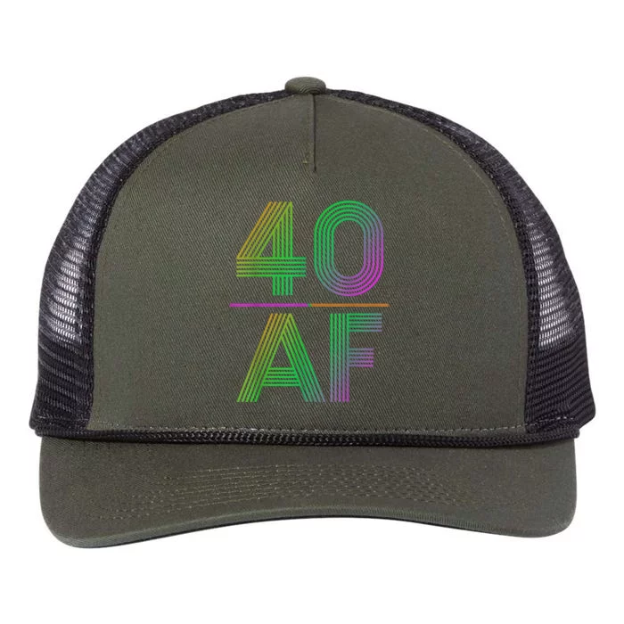 40 Af Vintage 40th Birthday Funny Gift Retro Rope Trucker Hat Cap