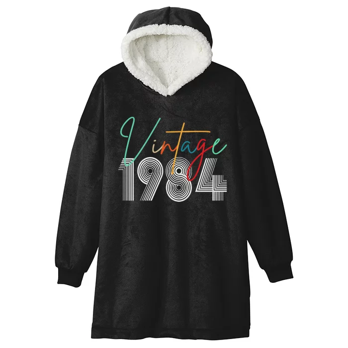 40th Birthday 1984 Vintage Hooded Wearable Blanket