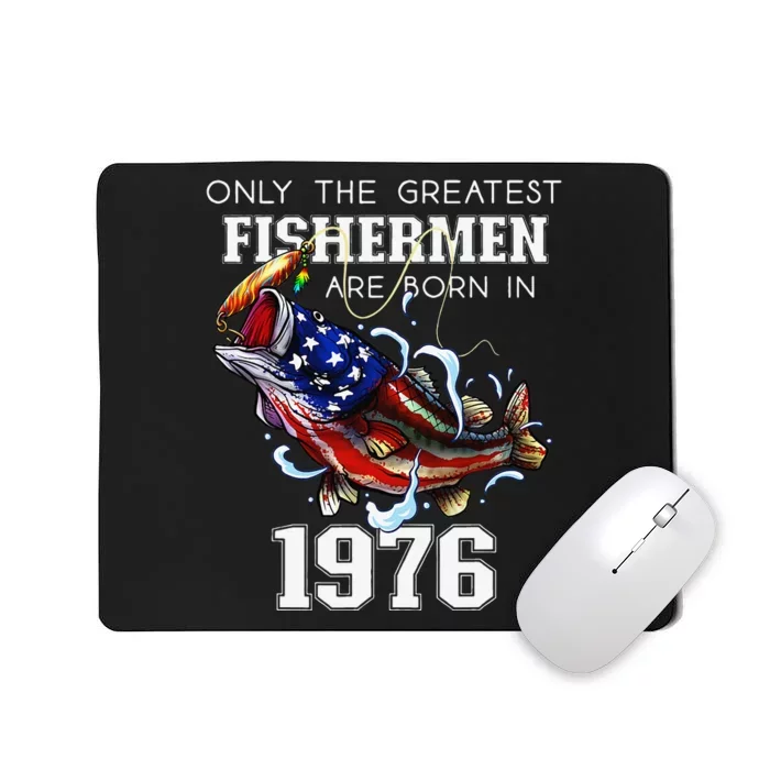 47th Birthday 1976 Fisherman Bass Fishing 47 Year Old Mousepad