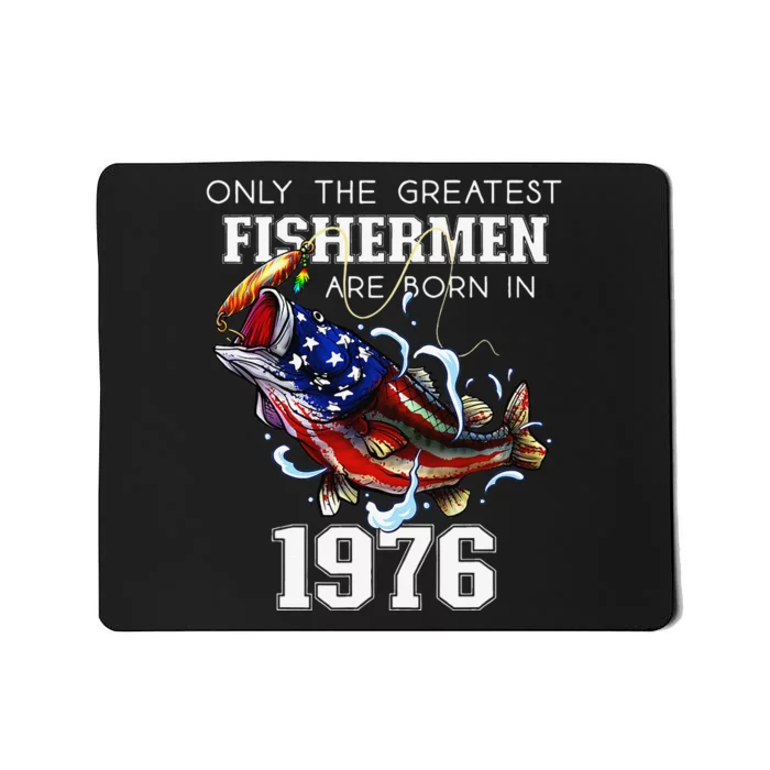 47th Birthday 1976 Fisherman Bass Fishing 47 Year Old Mousepad