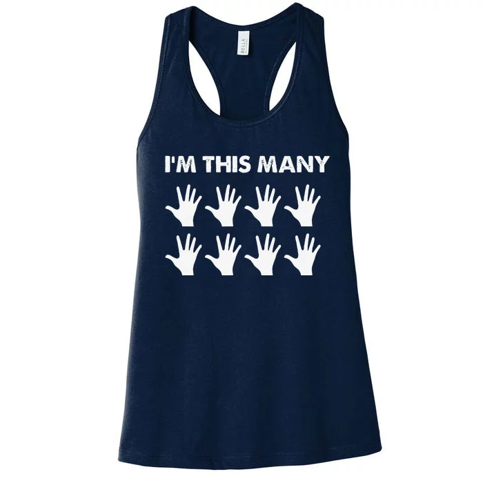 40th Birthday 40 Forty Years Old Funny I'm This Many Women's Racerback Tank