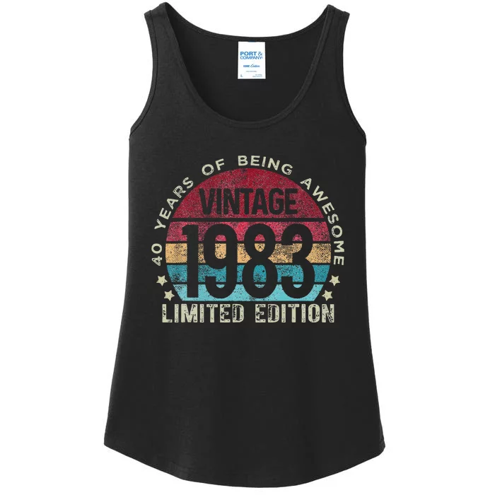 40th Birthday 40 Year Old Gifts Vintage 1983 Limited Edition Ladies Essential Tank