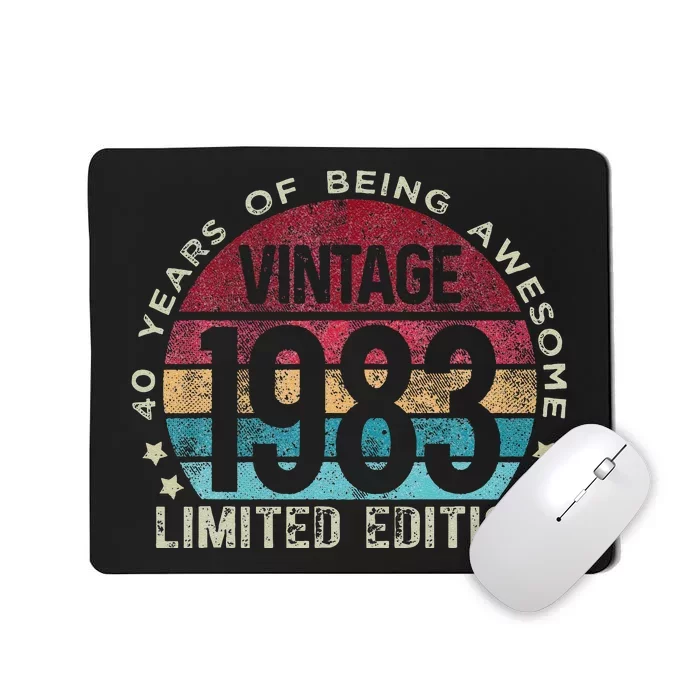 40th Birthday 40 Year Old Gifts Vintage 1983 Limited Edition Mousepad