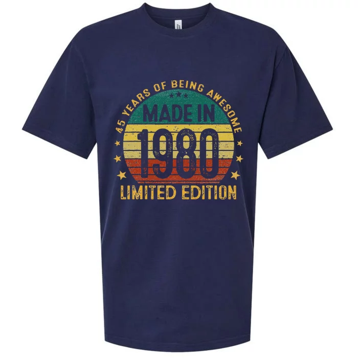 45th Birthday 45 Year Old Gifts Made In 1980 Limited Edition Sueded Cloud Jersey T-Shirt