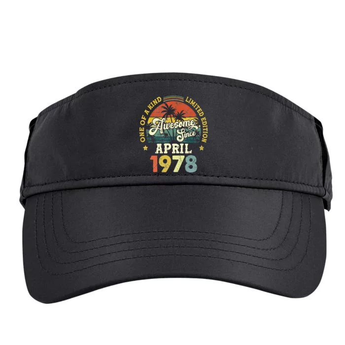 45th Birthday 45 Years Old Awesome Since April 1978 Adult Drive Performance Visor