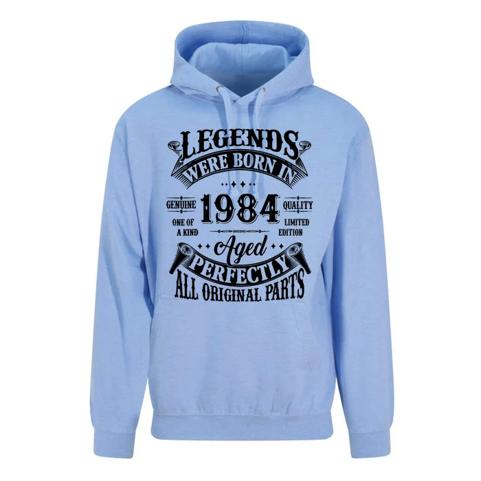 40th Birthday 40 Years Old Vintage Legends Born In 1984 Unisex Surf Hoodie