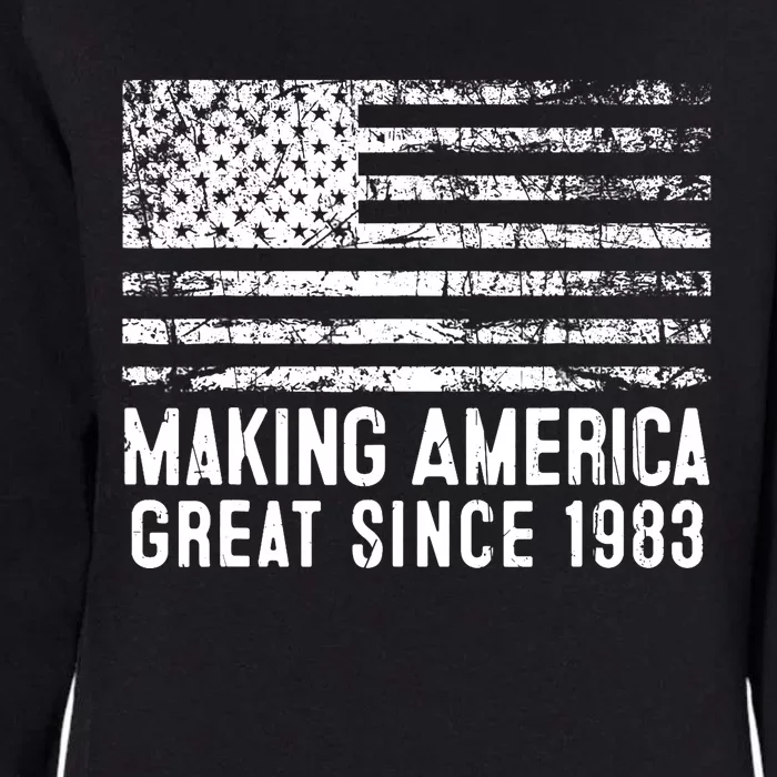 40th Birthday,Making America Great Since 1983 Womens California Wash Sweatshirt