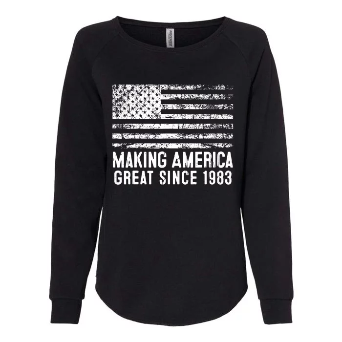 40th Birthday,Making America Great Since 1983 Womens California Wash Sweatshirt