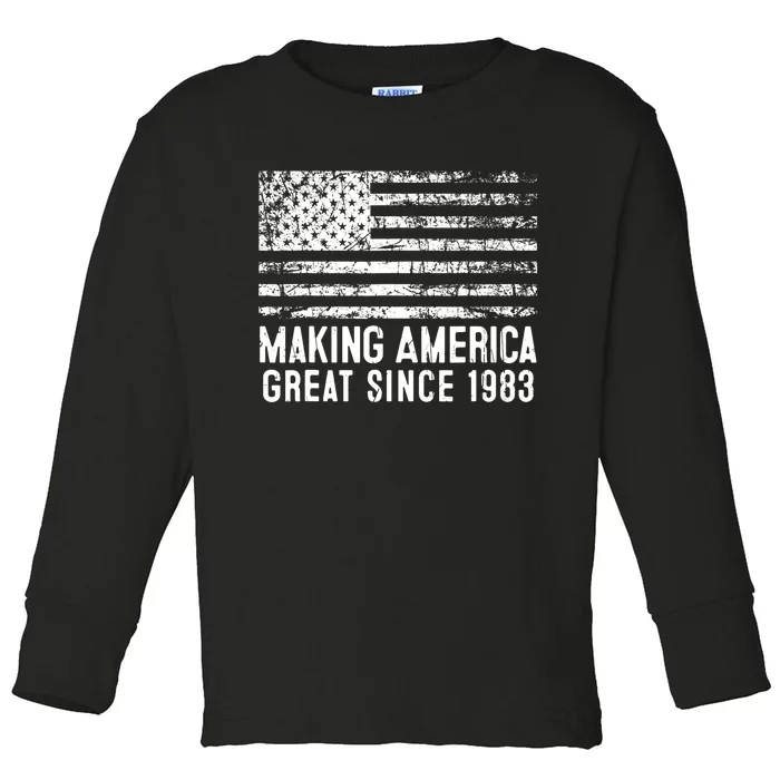 40th Birthday,Making America Great Since 1983 Toddler Long Sleeve Shirt