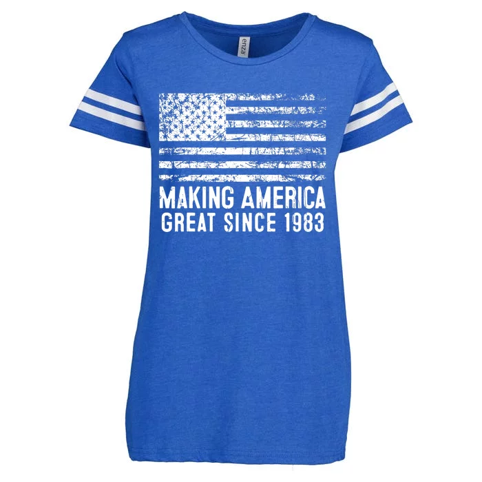 40th Birthday,Making America Great Since 1983 Enza Ladies Jersey Football T-Shirt