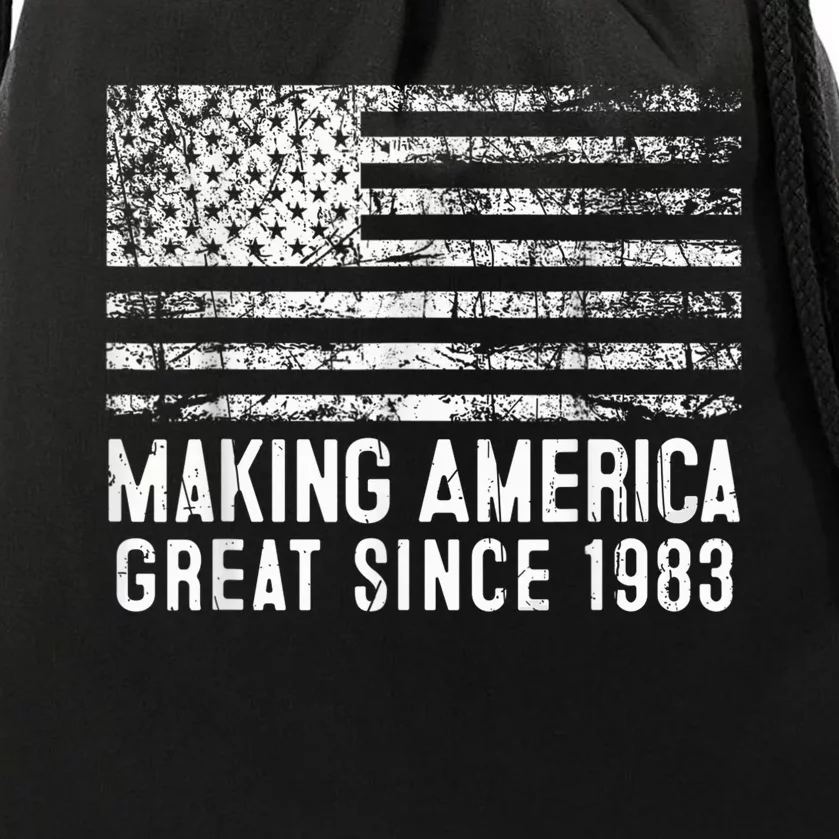 40th Birthday,Making America Great Since 1983 Drawstring Bag