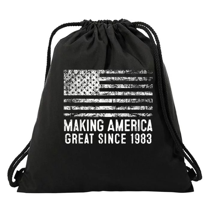 40th Birthday,Making America Great Since 1983 Drawstring Bag