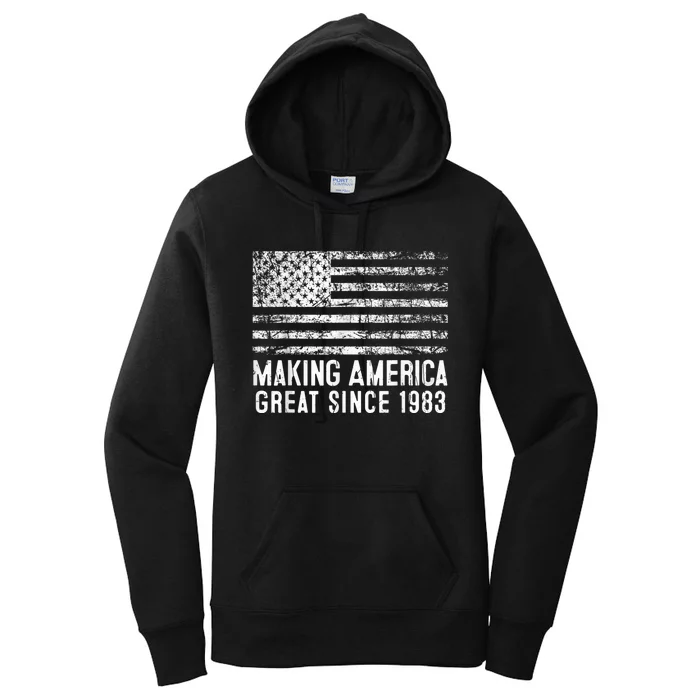 40th Birthday,Making America Great Since 1983 Women's Pullover Hoodie